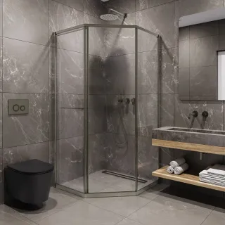 Душевой уголок Timo T33L 100x100 см левый никель